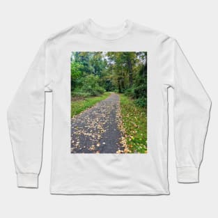 Late September Morning New England Nature Walk - fallen leaves Long Sleeve T-Shirt